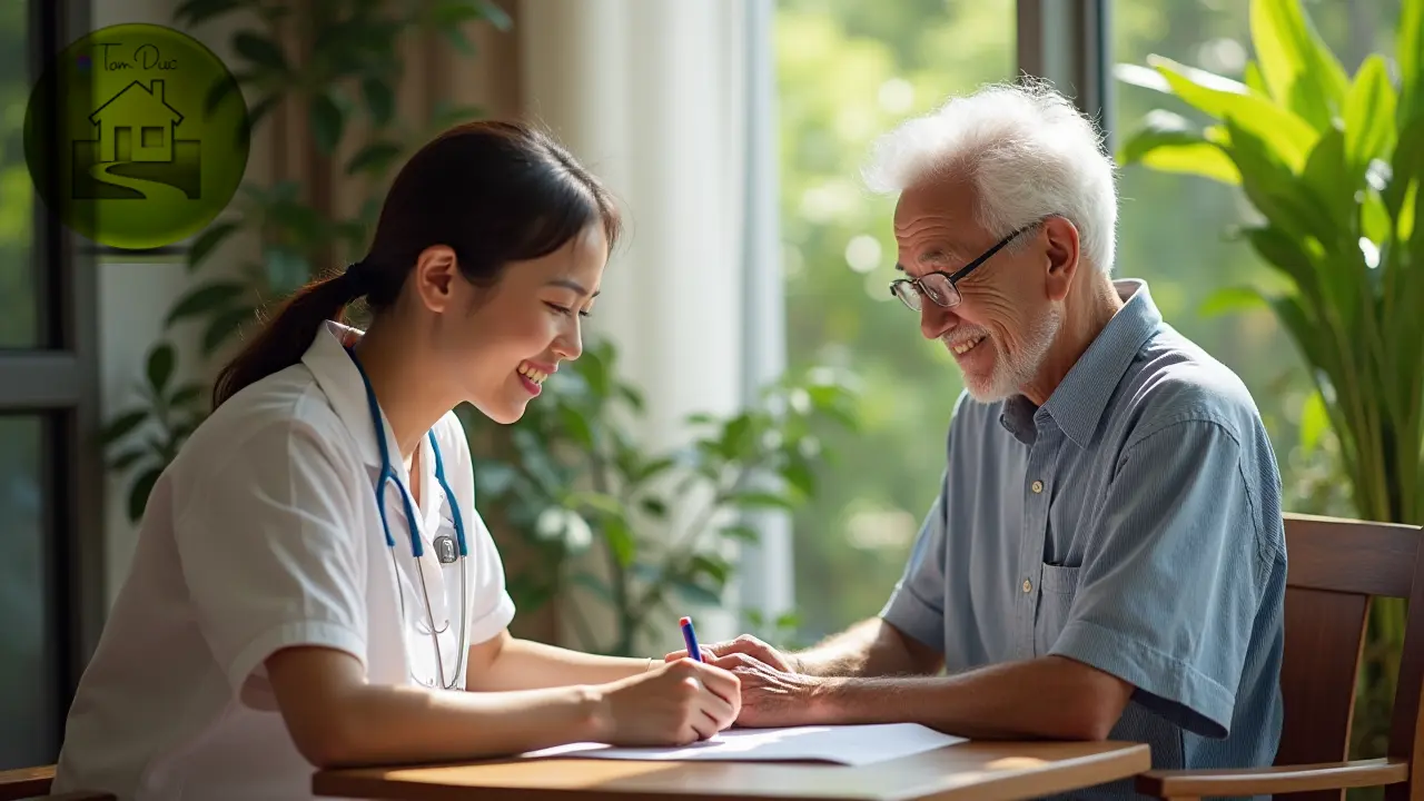 người giúp việc chăm sóc người già tại nhà